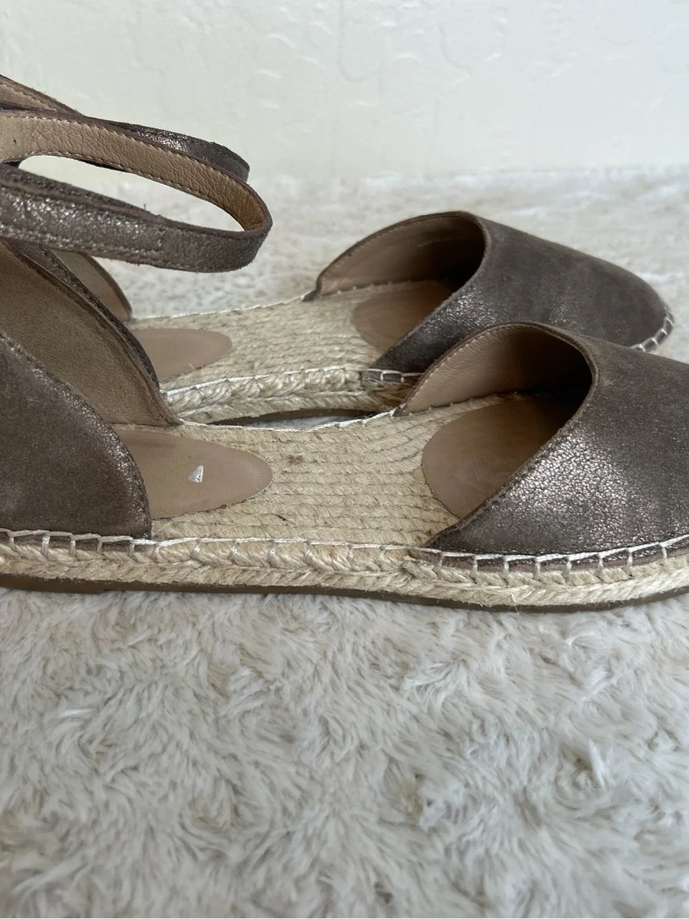 New Eileen Fisher Womens Lala Ankle Sandal 8.5 Jute Espadrille Flat Zip